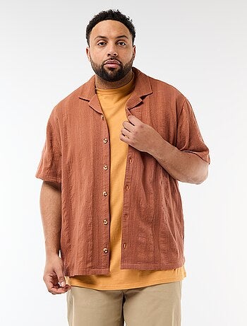 Camisa de punto fantasía de manga corta