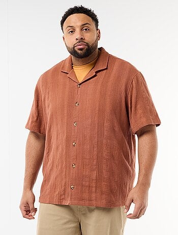 Camisa de punto fantasía de manga corta