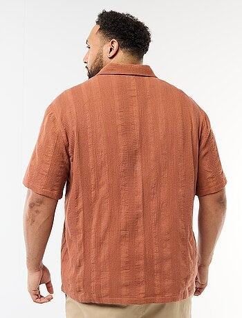 Camisa de punto fantasía de manga corta