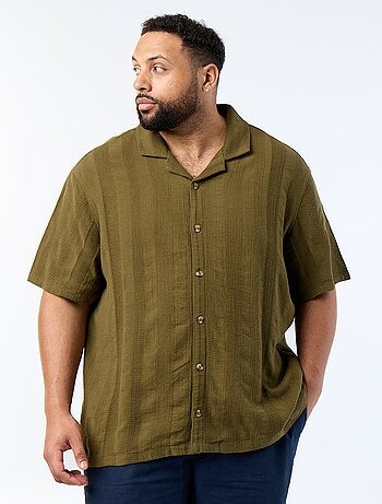 Camisa de punto fantasía de manga corta