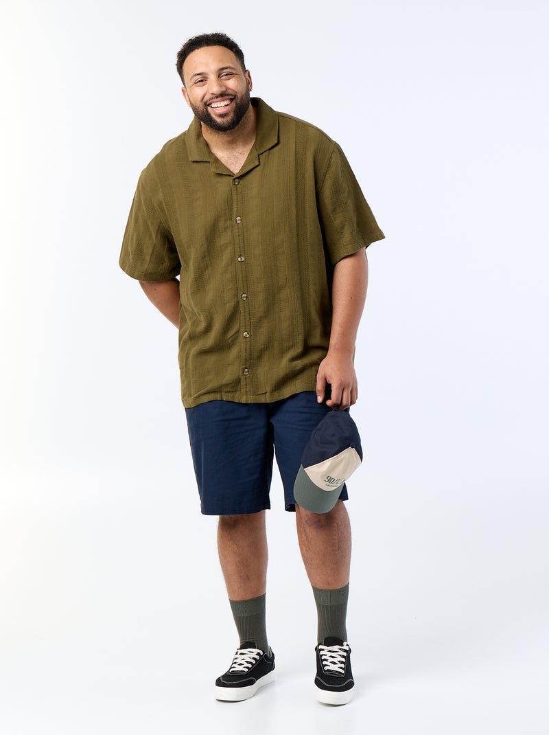 Camisa de punto fantasía de manga corta Verde - Kiabi