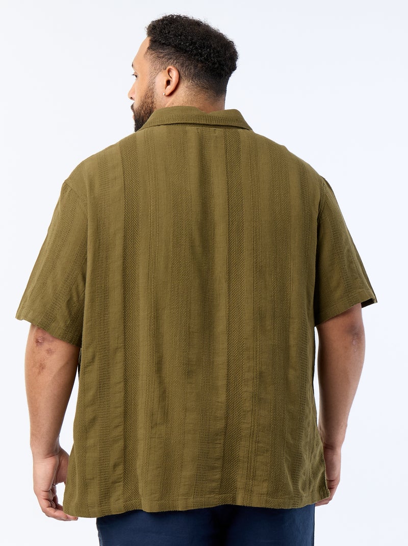 Camisa de punto fantasía de manga corta Verde - Kiabi