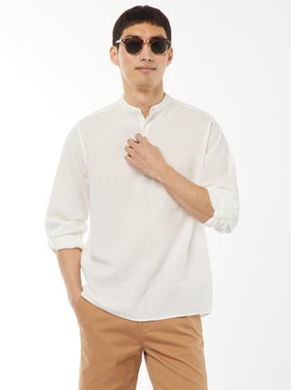 Camisa de punto gofrado