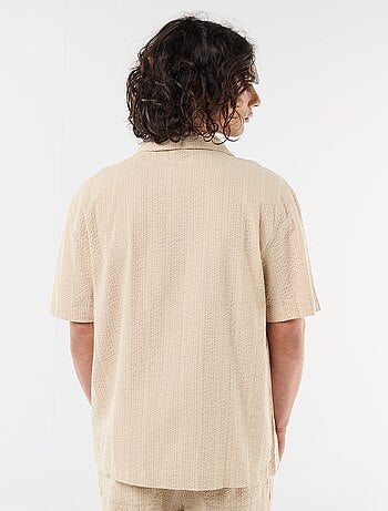 Camisa de punto gofrado de manga corta