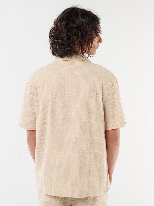 Camisa de punto gofrado de manga corta - Kiabi