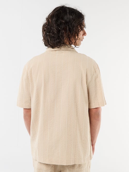 Camisa de punto gofrado de manga corta - Kiabi