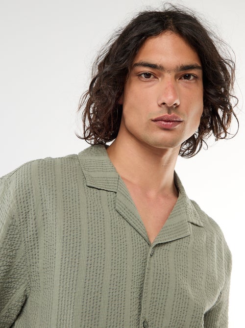 Camisa de punto gofrado de manga corta - Kiabi
