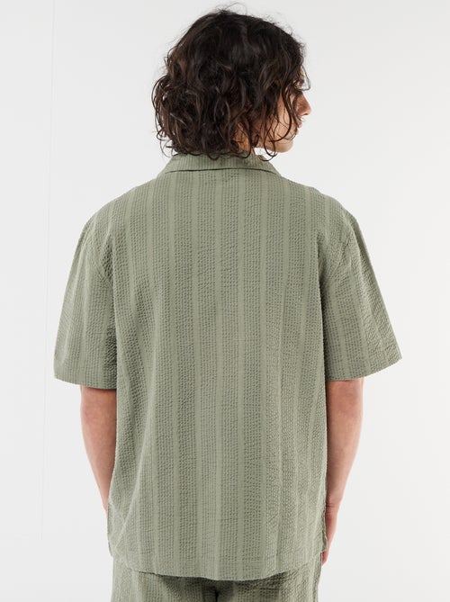 Camisa de punto gofrado de manga corta - Kiabi