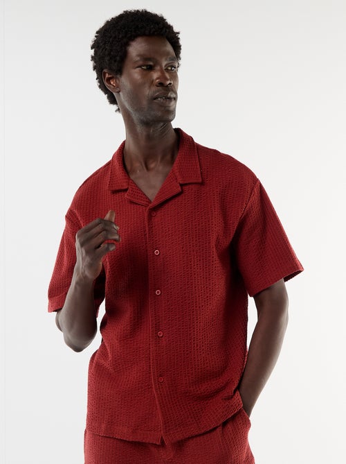 Camisa de punto gofrado de manga corta - Kiabi