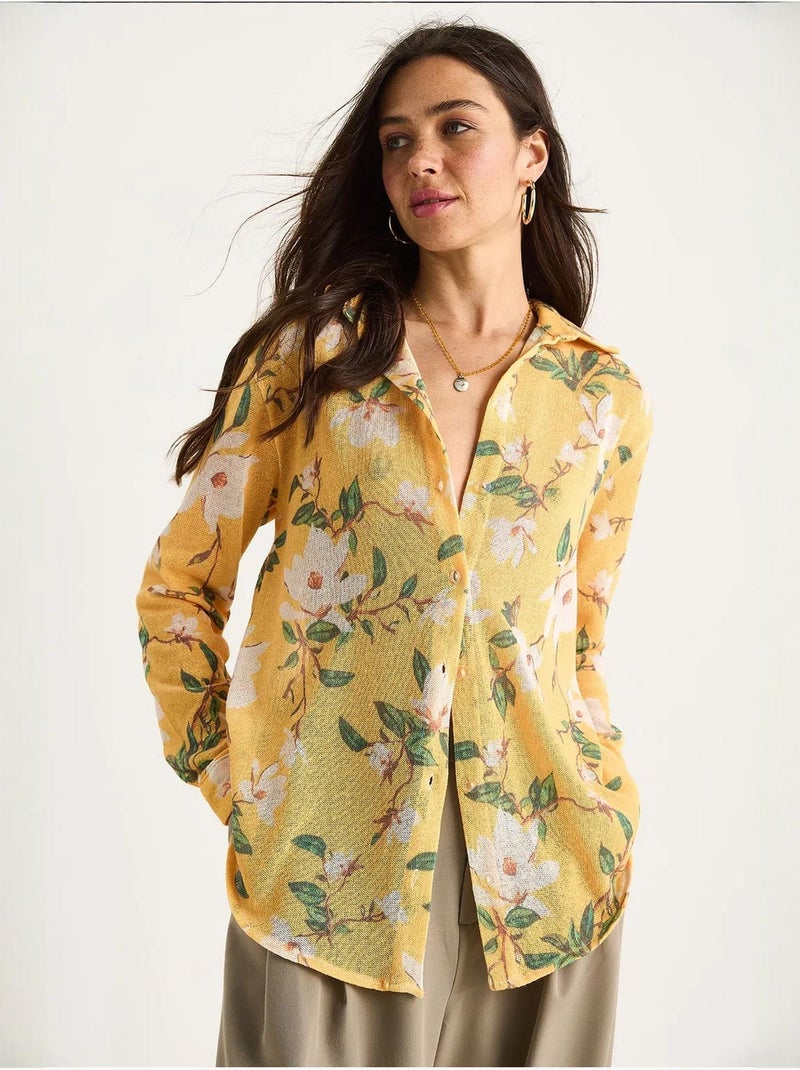 Camisa de punto regular de verano con estampado digital lucci Ámbar - Kiabi