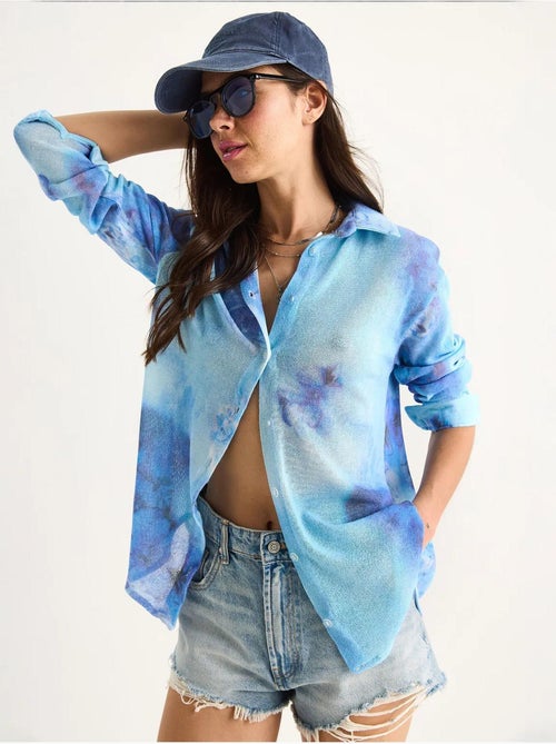 Camisa de punto regular de verano con estampado digital lucci - Kiabi Camisa de punto regular de verano con estampado digital lucci - Kiabi