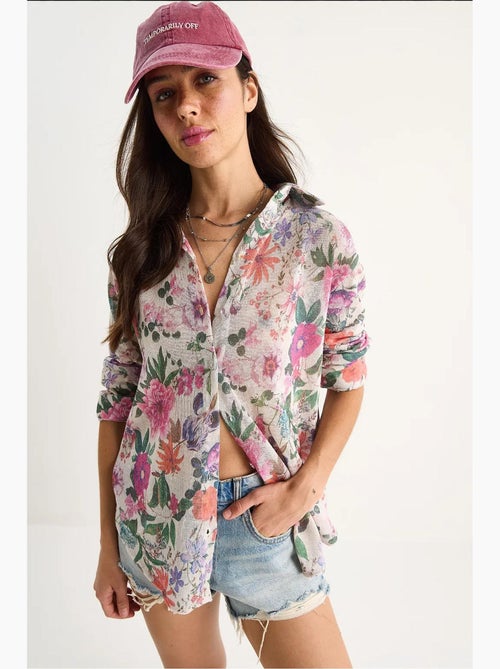 Camisa de punto regular de verano con estampado digital lucci - Kiabi Camisa de punto regular de verano con estampado digital lucci - Kiabi