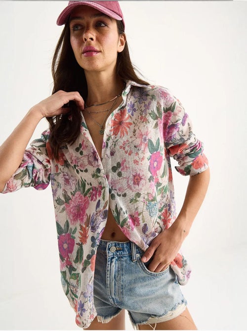 Camisa de punto regular de verano con estampado digital lucci - Kiabi Camisa de punto regular de verano con estampado digital lucci - Kiabi