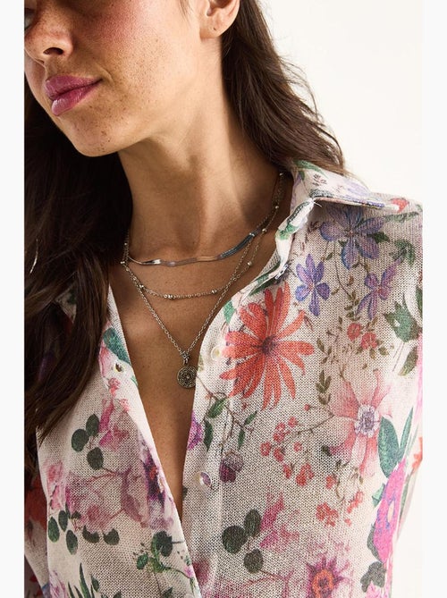 Camisa de punto regular de verano con estampado digital lucci - Kiabi Camisa de punto regular de verano con estampado digital lucci - Kiabi