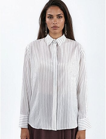 Camisa de rayas casual con botones busem