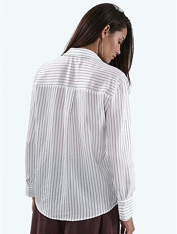 Camisa de rayas casual con botones busem