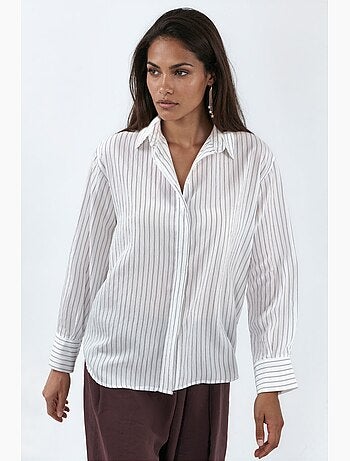 Camisa de rayas casual con botones busem