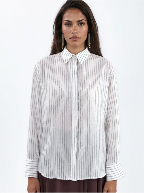 Camisa de rayas casual con botones busem - Kiabi Camisa de rayas casual con botones busem - Kiabi