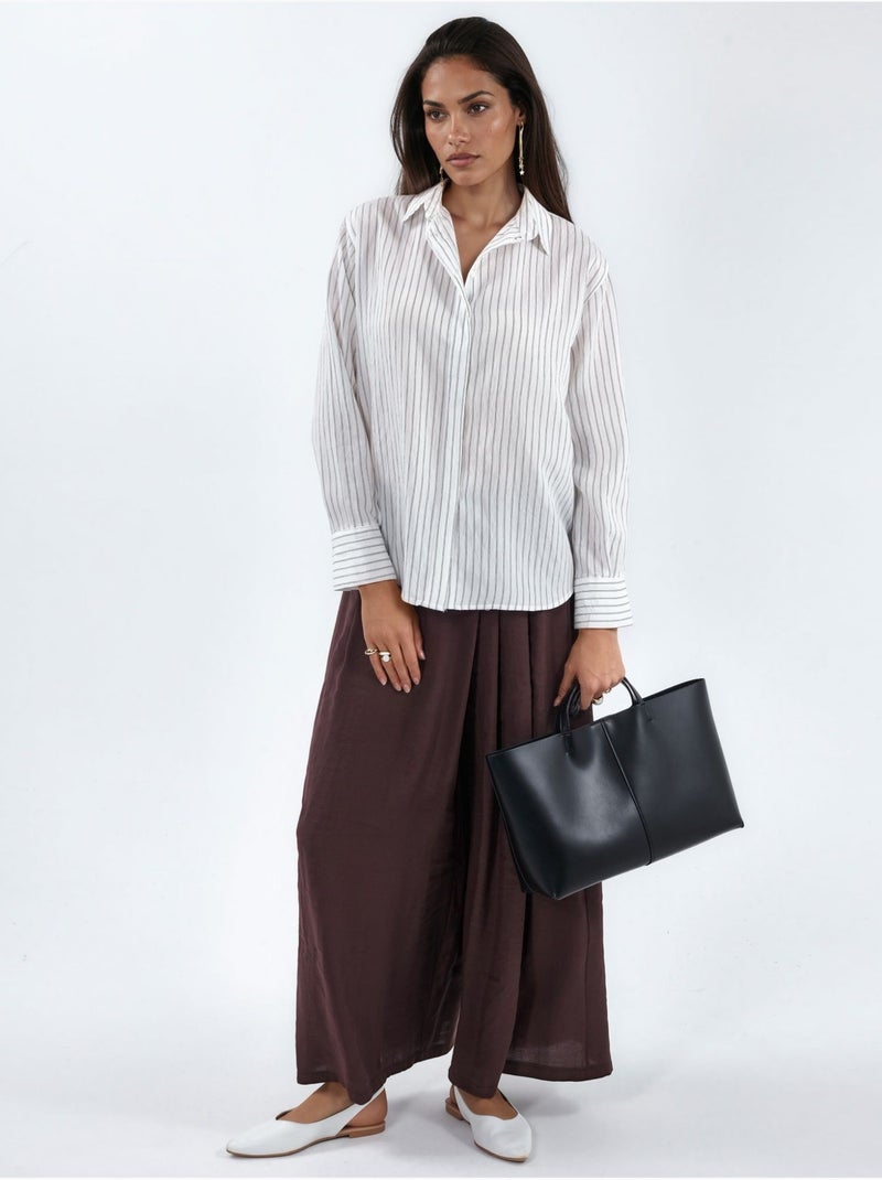 Camisa de rayas casual con botones busem Blanco - Kiabi