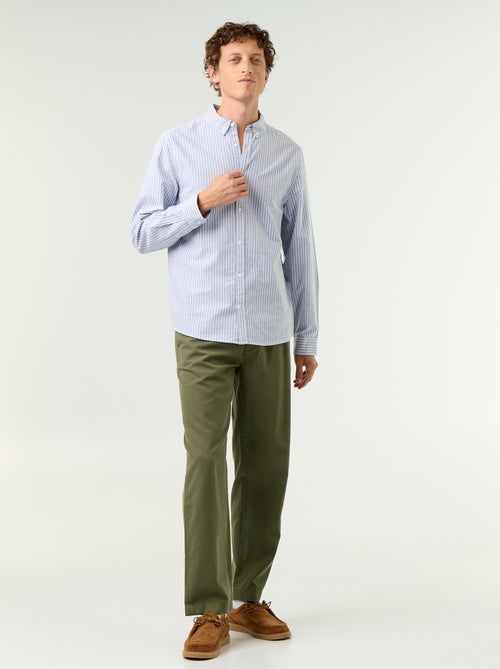 Camisa de rayas con cuello abotonado - Kiabi