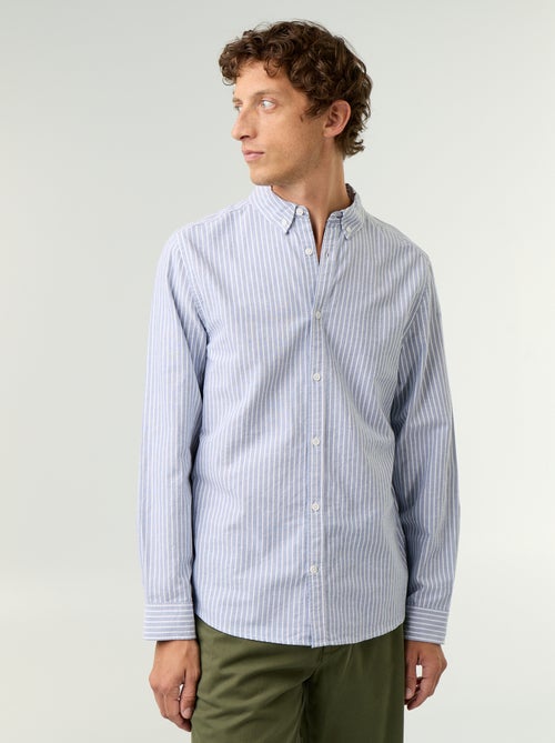 Camisa de rayas con cuello abotonado - Kiabi