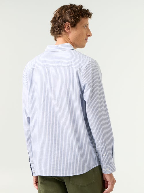 Camisa de rayas con cuello abotonado - Kiabi