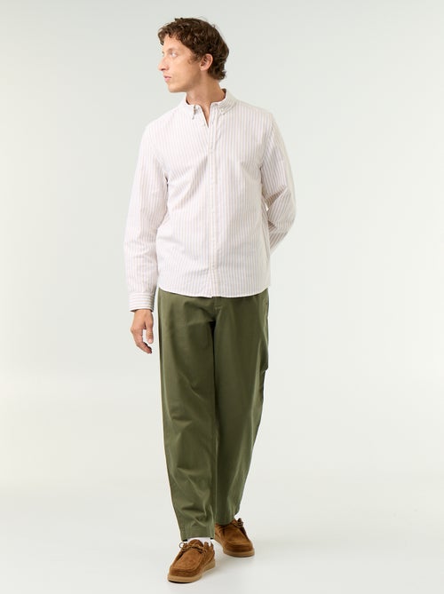 Camisa de rayas con cuello abotonado - Kiabi