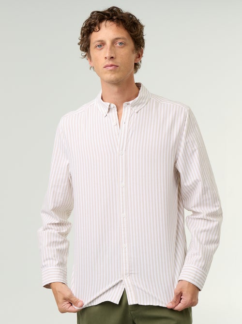 Camisa de rayas con cuello abotonado - Kiabi