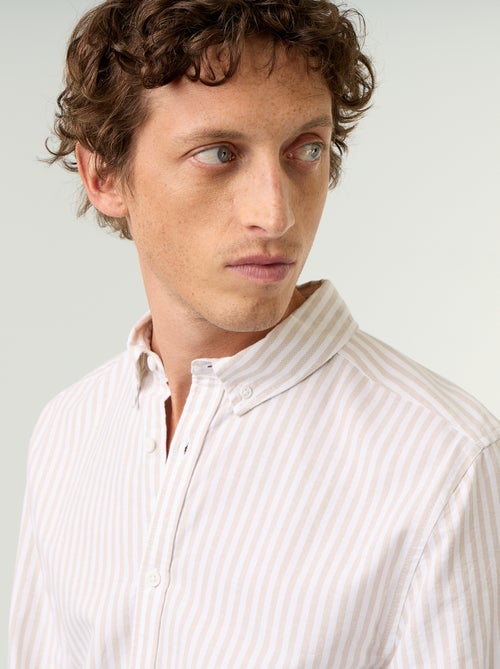 Camisa de rayas con cuello abotonado - Kiabi