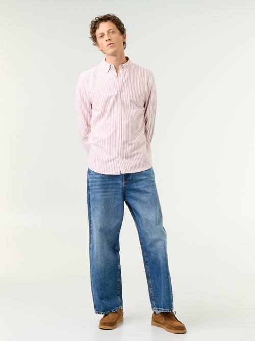 Camisa de rayas con cuello abotonado - Kiabi