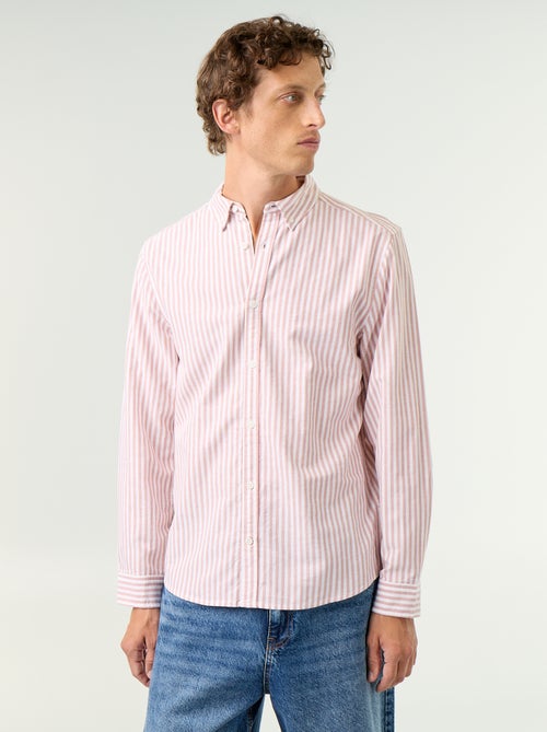 Camisa de rayas con cuello abotonado - Kiabi