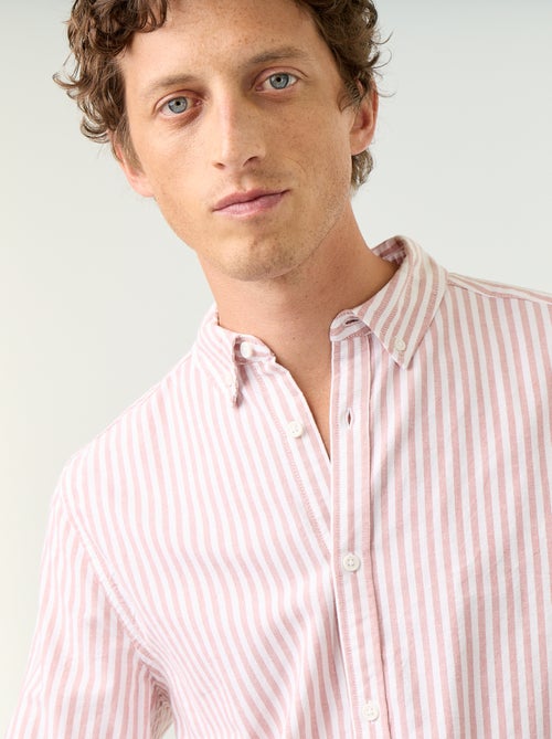 Camisa de rayas con cuello abotonado - Kiabi