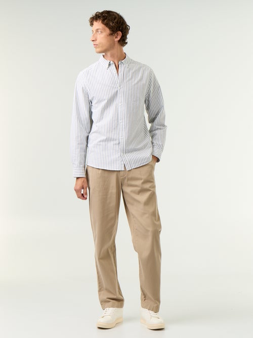 Camisa de rayas con cuello abotonado - Kiabi