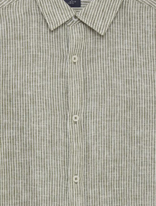 Camisa de rayas con lino - Kiabi