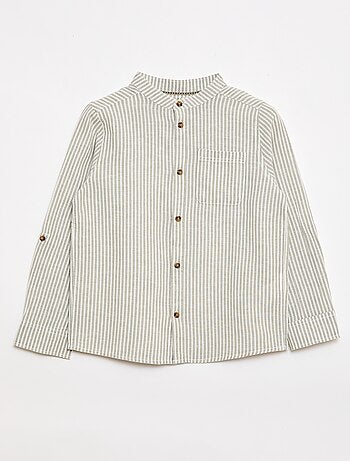 Camisa de rayas con mangas remangables