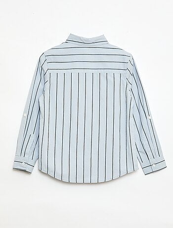 Camisa de rayas de algodón con bolsillo en el pecho