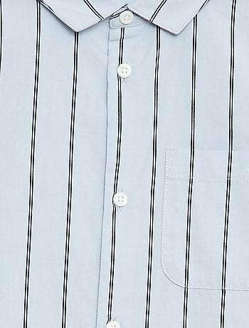 Camisa de rayas de algodón con bolsillo en el pecho
