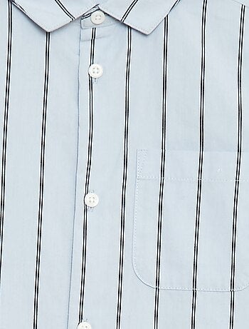 Camisa de rayas de algodón con bolsillo en el pecho