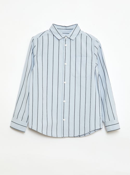 Camisa de rayas de algodón con bolsillo en el pecho - Kiabi
