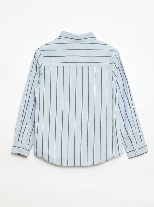 Camisa de rayas de algodón con bolsillo en el pecho - Kiabi