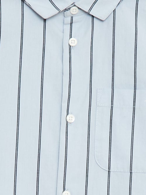 Camisa de rayas de algodón con bolsillo en el pecho - Kiabi