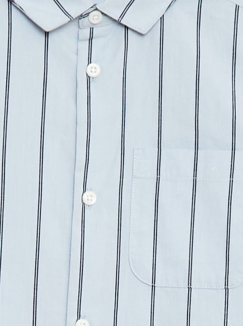 Camisa de rayas de algodón con bolsillo en el pecho - Kiabi