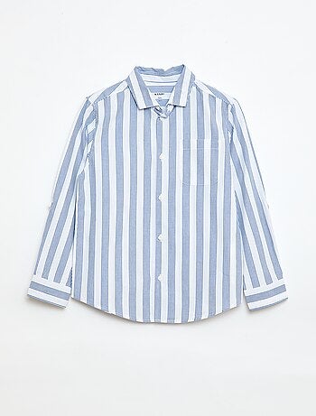 Camisa de rayas de algodón con bolsillo en el pecho