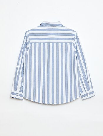 Camisa de rayas de algodón con bolsillo en el pecho