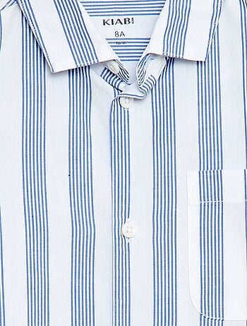 Camisa de rayas de algodón con bolsillo en el pecho