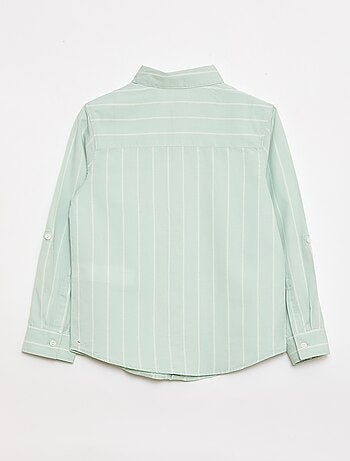 Camisa de rayas de algodón con bolsillo en el pecho