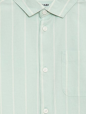 Camisa de rayas de algodón con bolsillo en el pecho