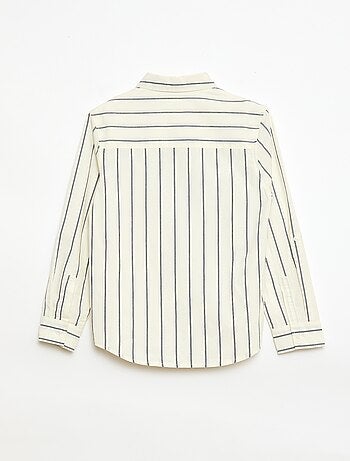 Camisa de rayas de algodón con bolsillo en el pecho