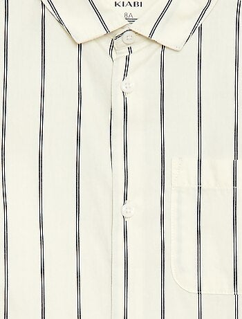 Camisa de rayas de algodón con bolsillo en el pecho