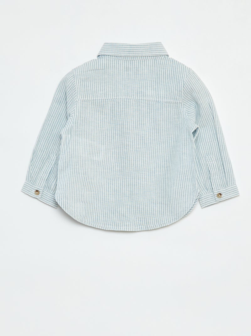 Camisa de rayas de chambray Azul - Kiabi